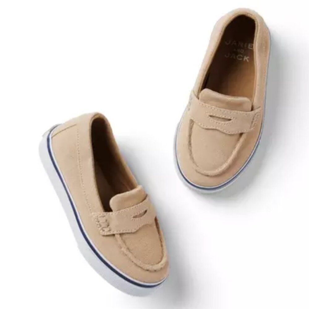 Janie and Jack 100048923 Tan Suede Penny Loafer Sneaker